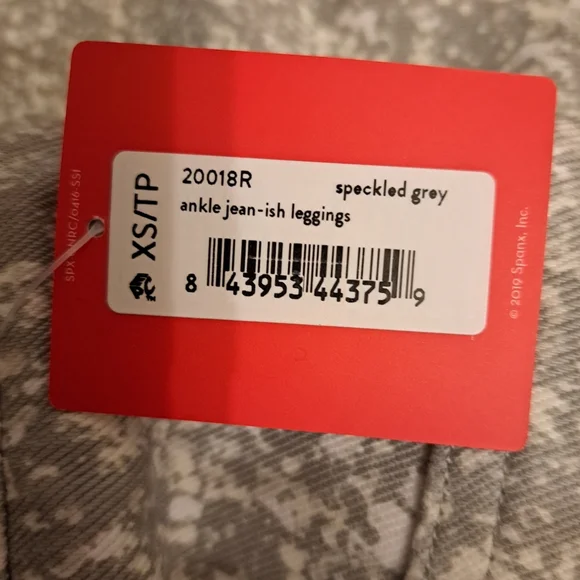 NWT Spanx 20018R Jean-ish Ankle Leggings in Speckled Grey pants stretch XS - Picture 5 of 5
